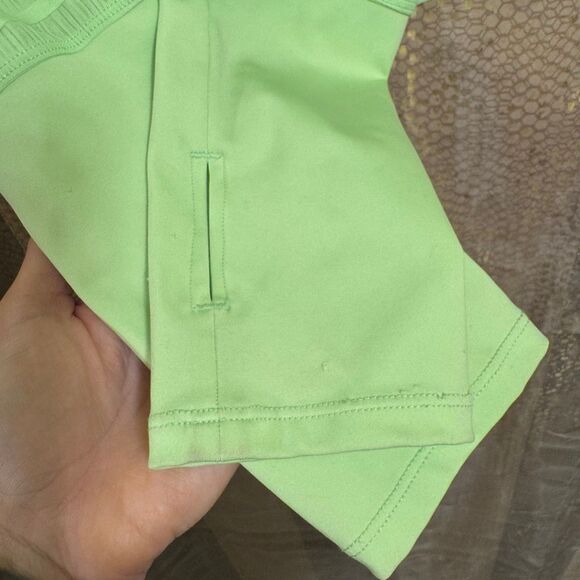 Free People Movement Bright Green Sheer Stripe Long Sleeve Crop Athletic Top Lar - Picture 6 of 8